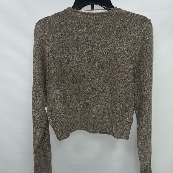Free People Sweater Women’s Small Gold Plunging V-Neck Blended Fabric NWT - Picture 2 of 15